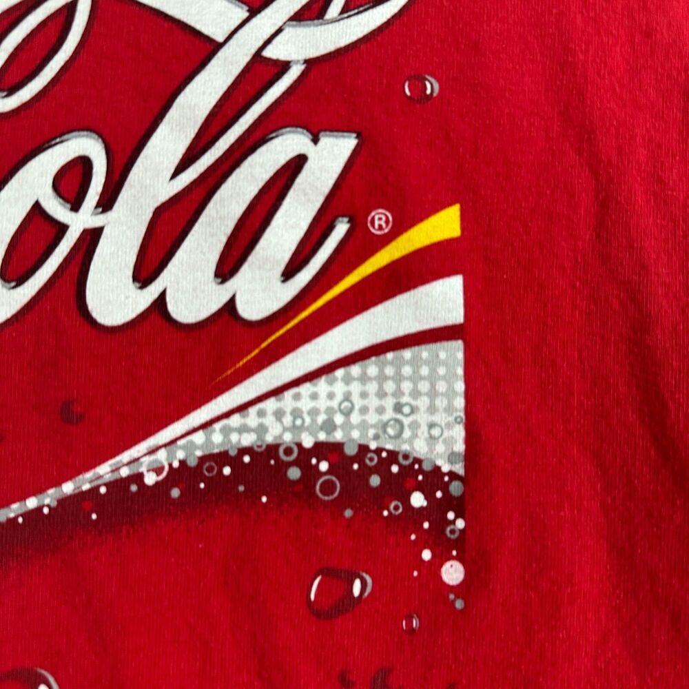 Coca Cola Shirt Mens Extra Large Red White Short Sleeve Soda FLAW - Picture 3 of 8